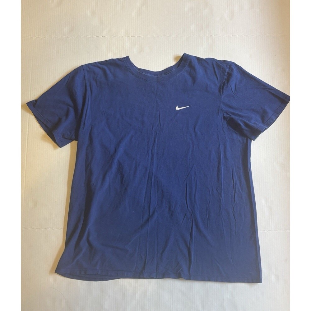 Nike The Nike Tee Men's M Regular Blue Short Sleeve Crew Neck Solid Logo Tee